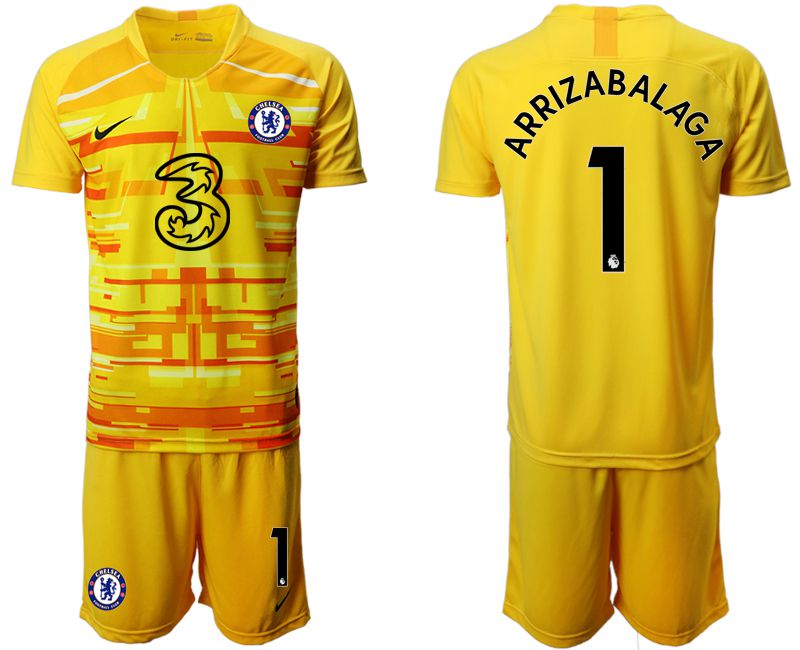 Men 2020-2021 club Chelsea yellow goalkeeper #1 Soccer Jerseys->chelsea jersey->Soccer Club Jersey